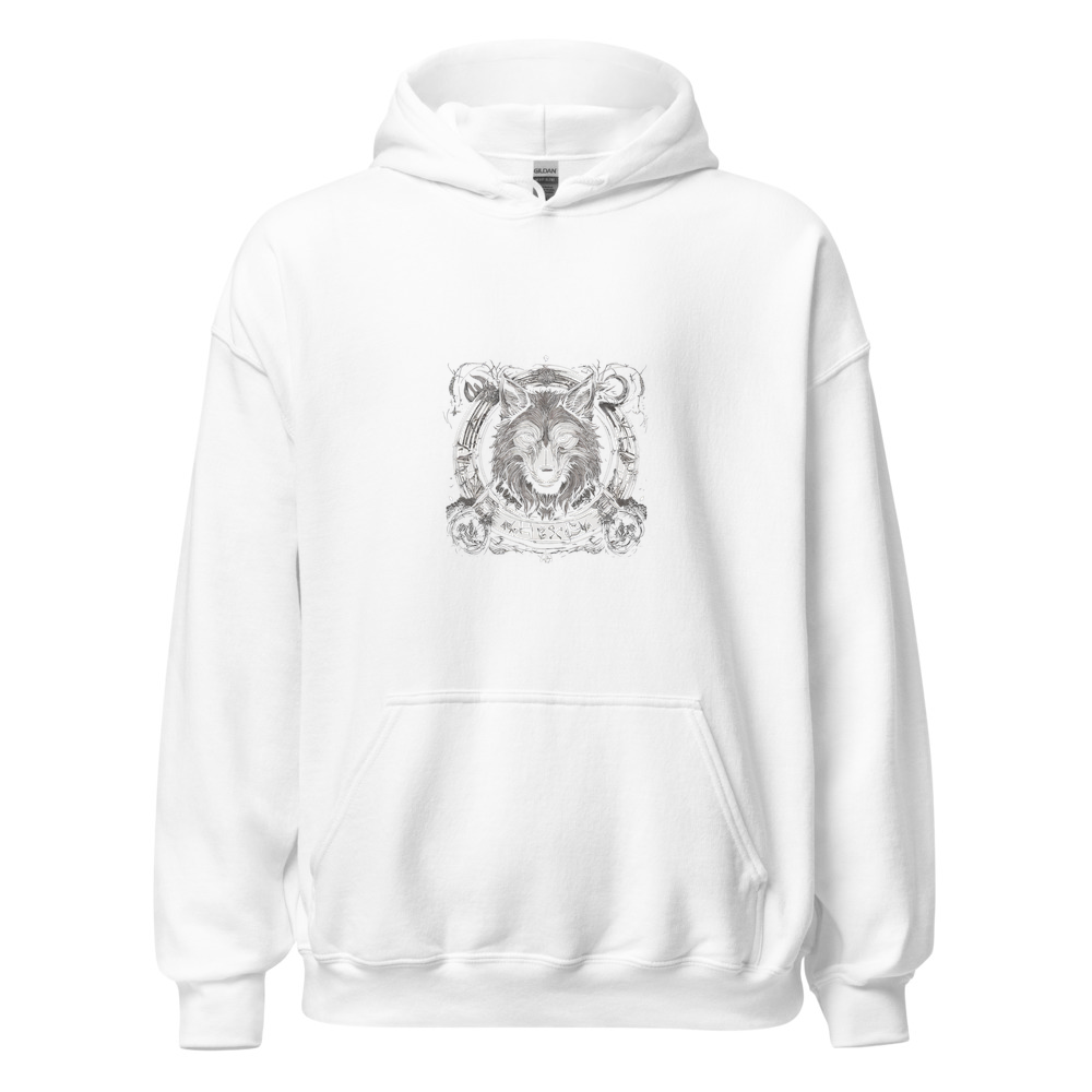 White Hoodie with print art