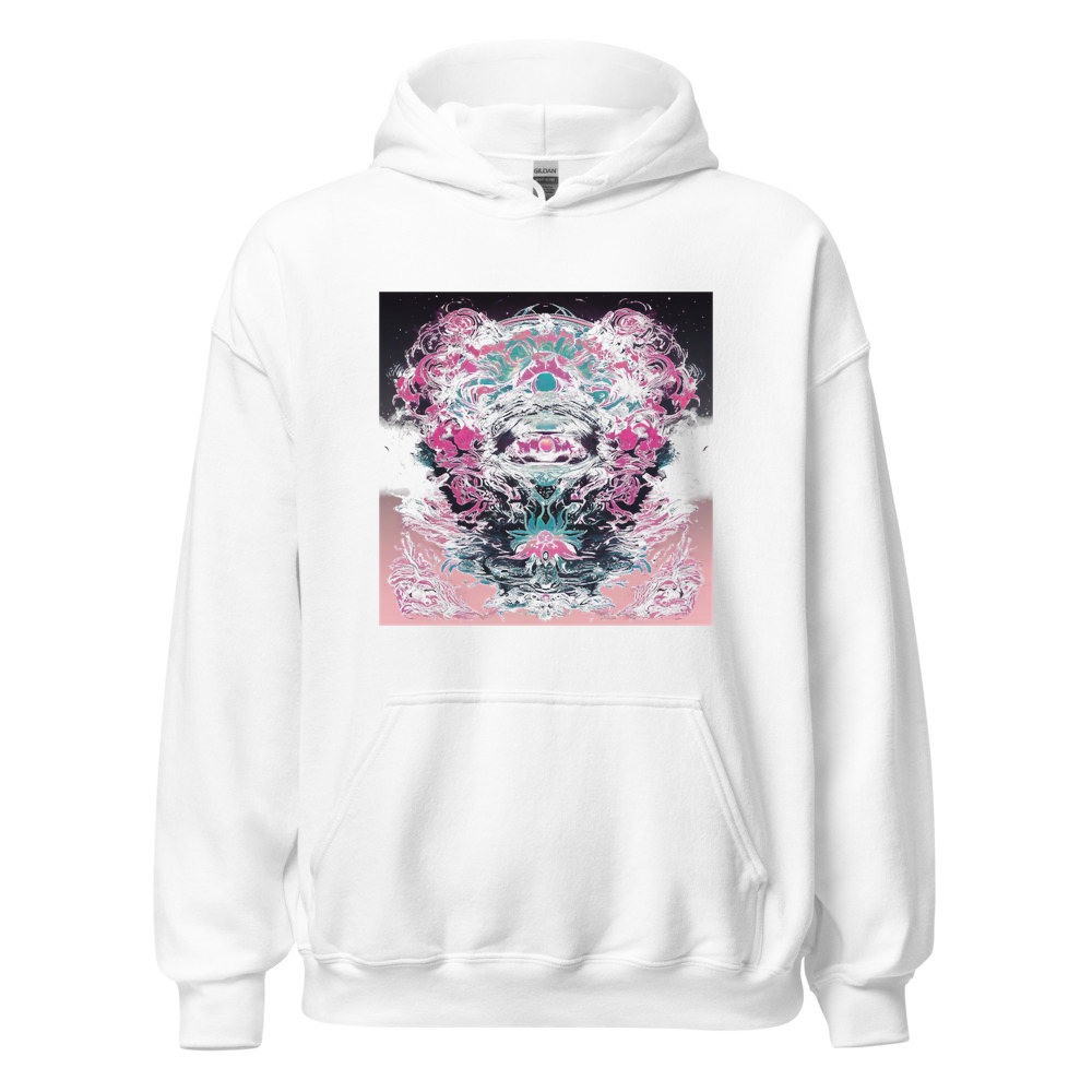 White Hoodie with print art