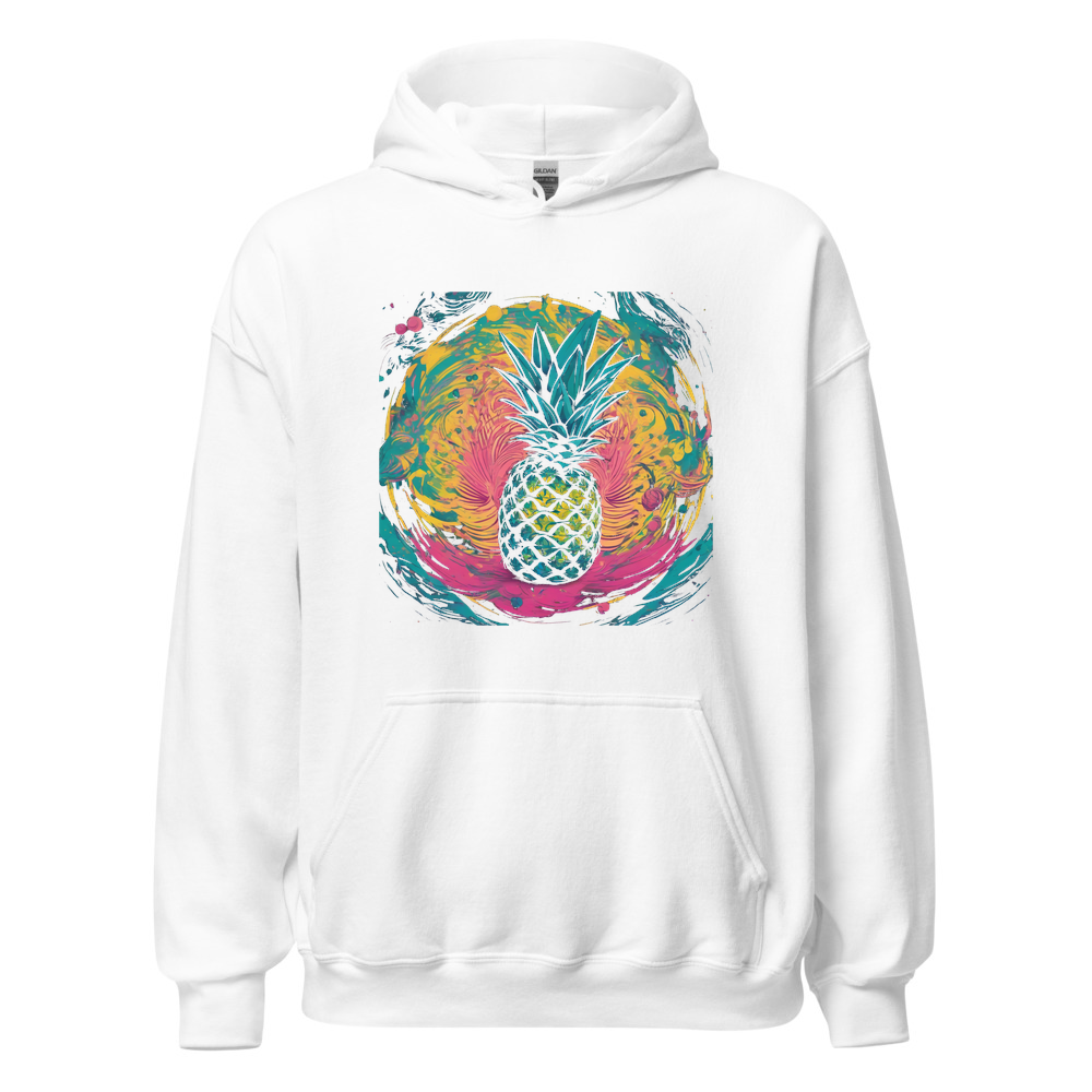White Hoodie with print art
