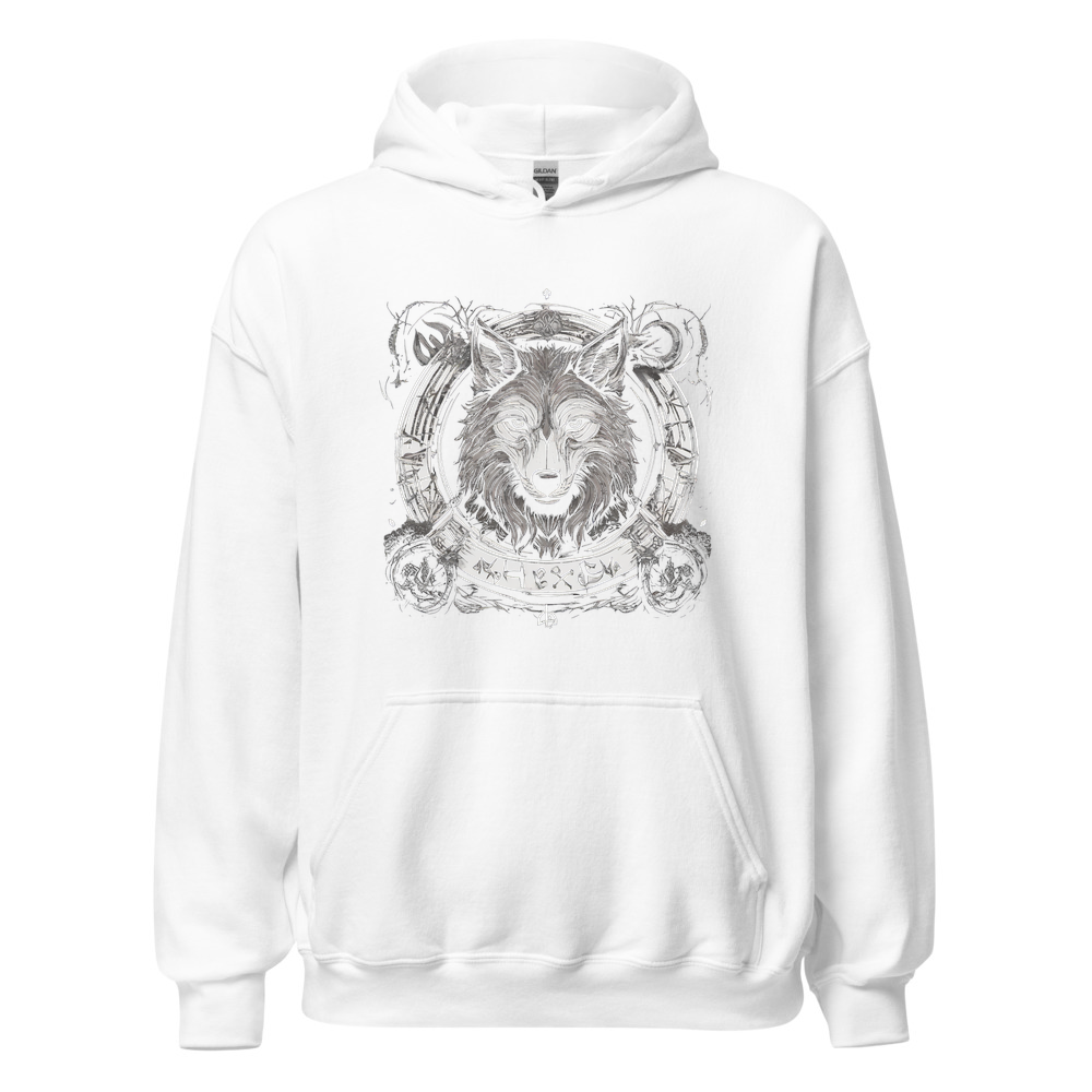 White Hoodie with print art
