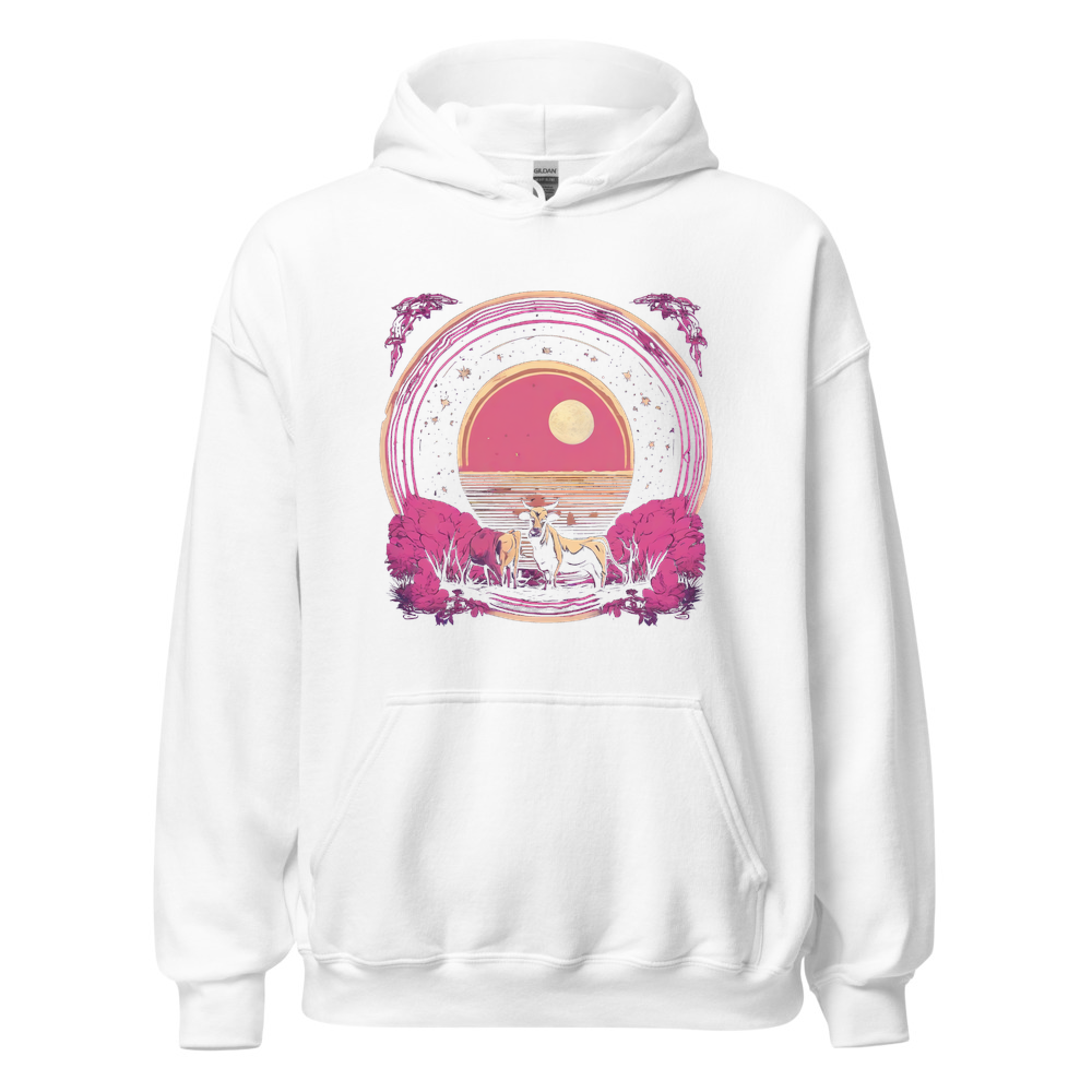 White Hoodie with print art