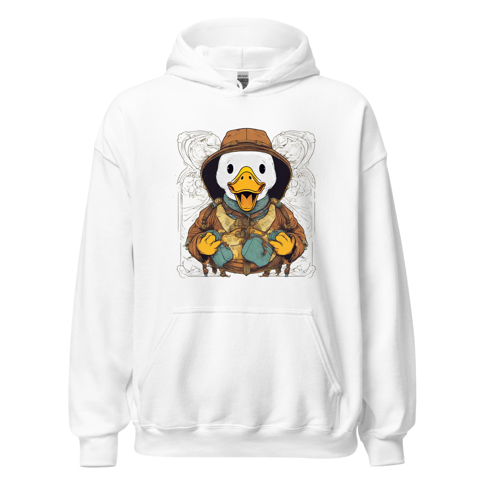 White Hoodie with print art