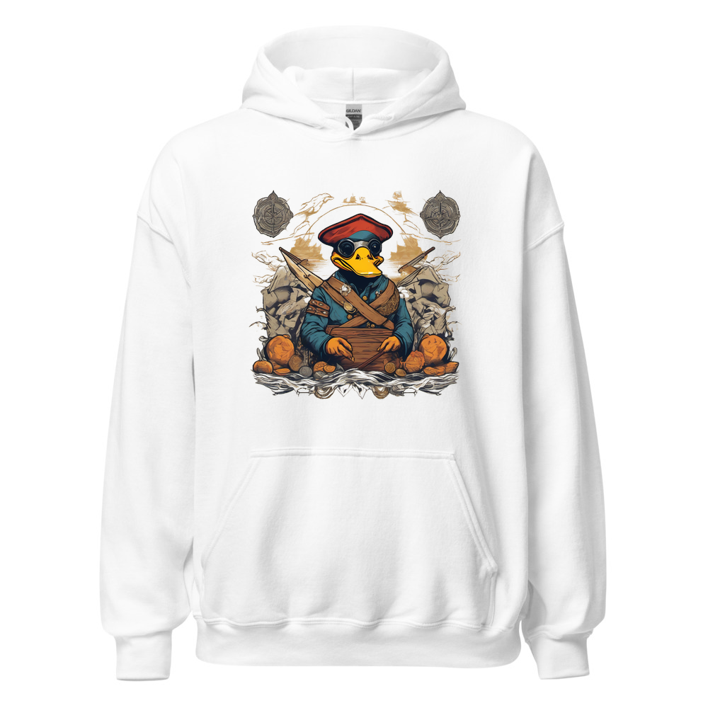 White Hoodie with print art