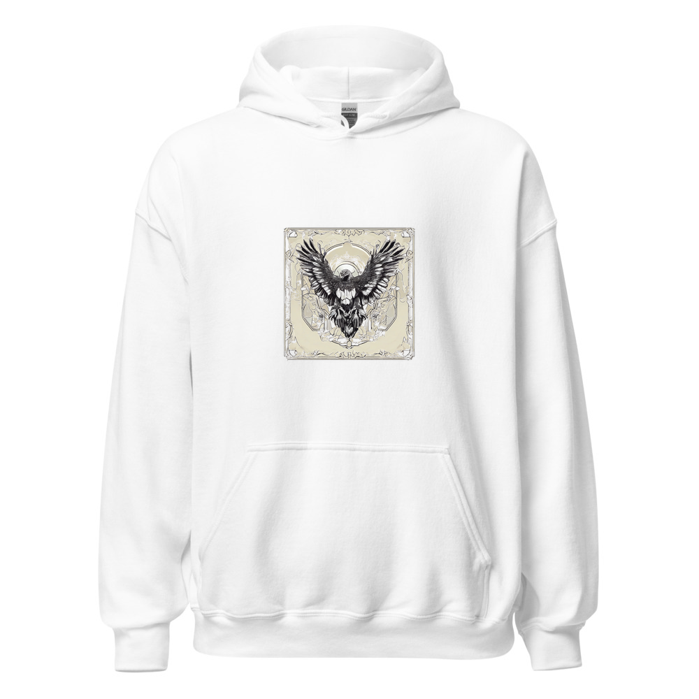 White Hoodie with print art
