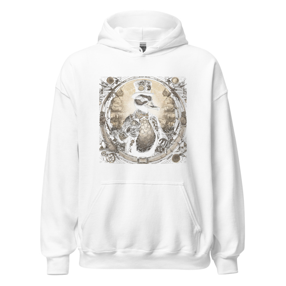 White Hoodie with print art