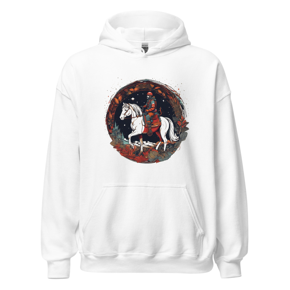 White Hoodie with print art