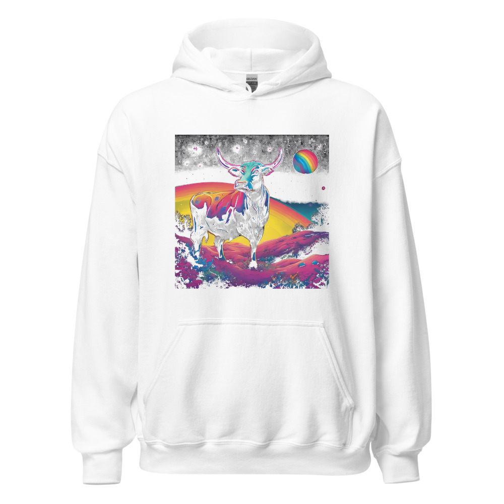 White Hoodie with print art