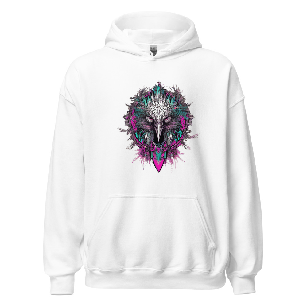 White Hoodie with print art