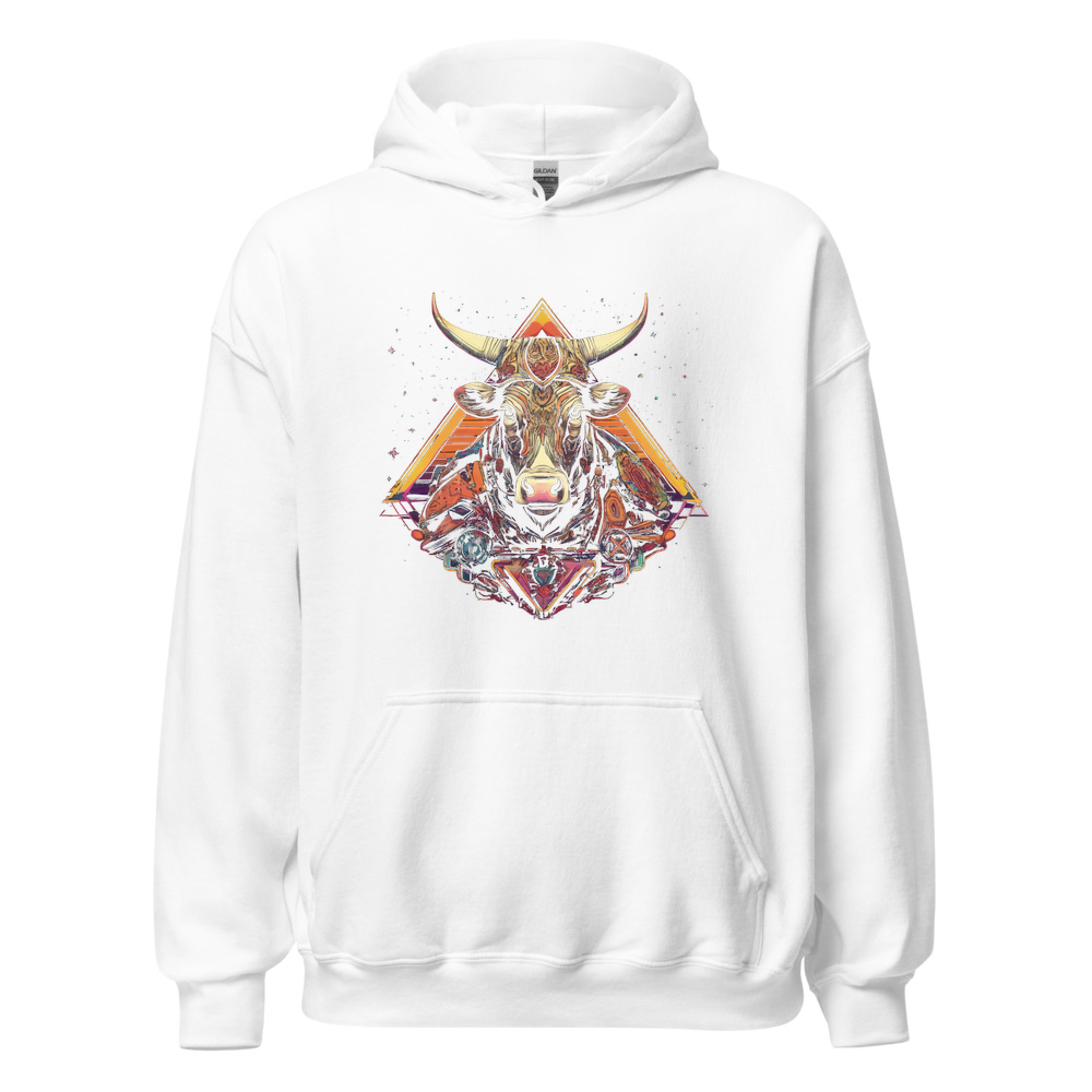 White Hoodie with print art