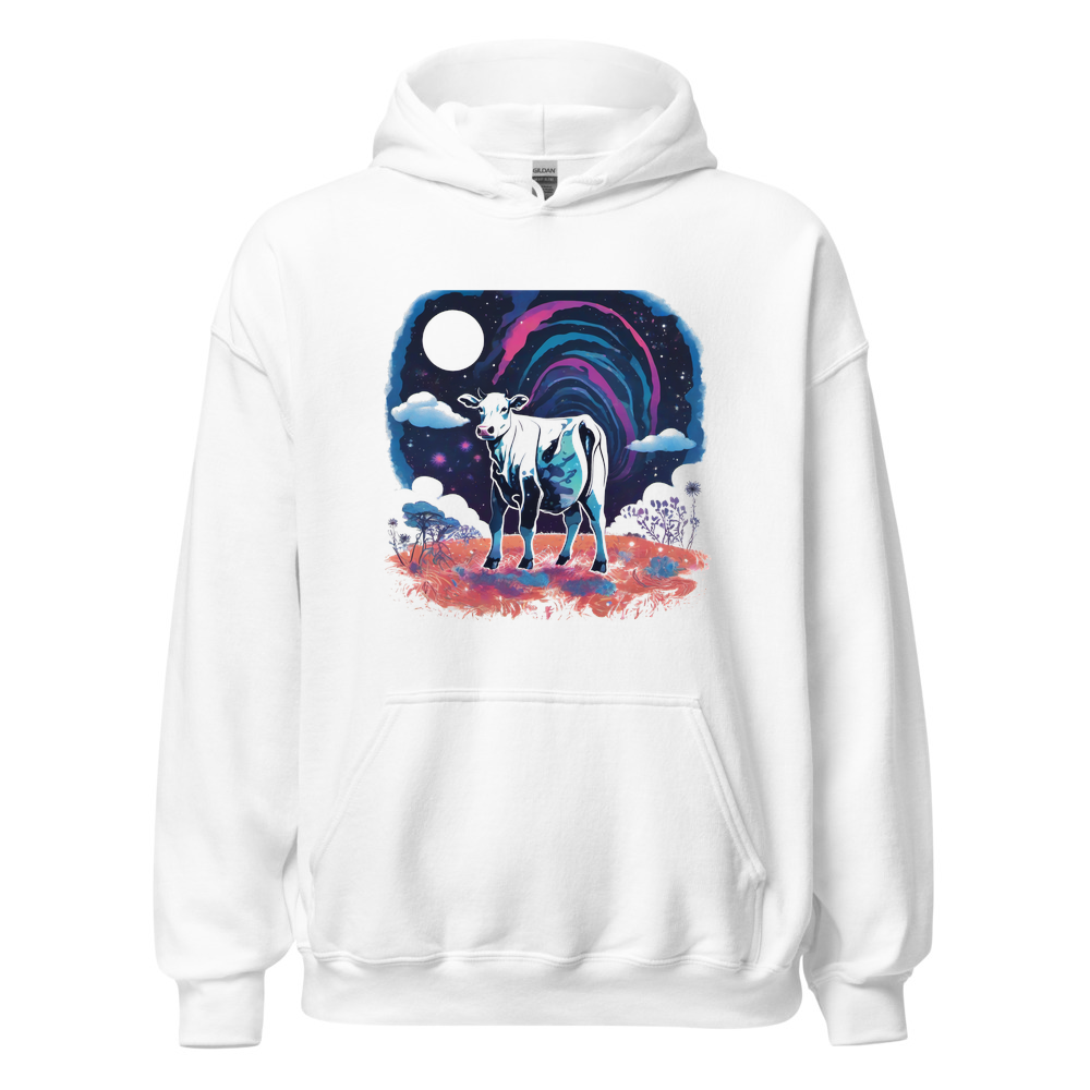 White Hoodie with print art