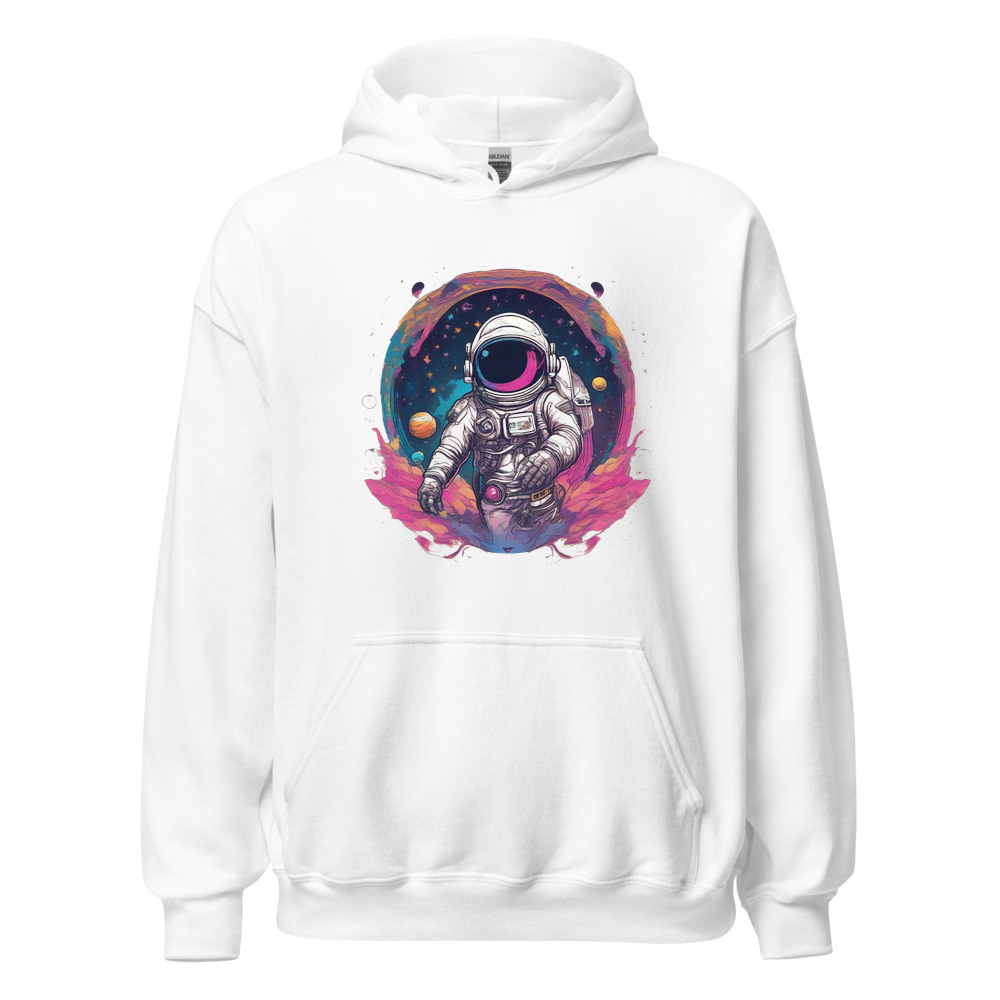 White Hoodie with print art