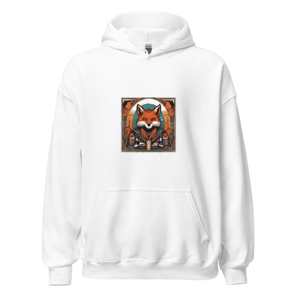 White Hoodie with print art