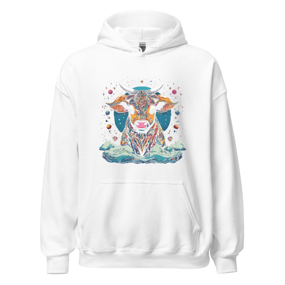 White Hoodie with print art