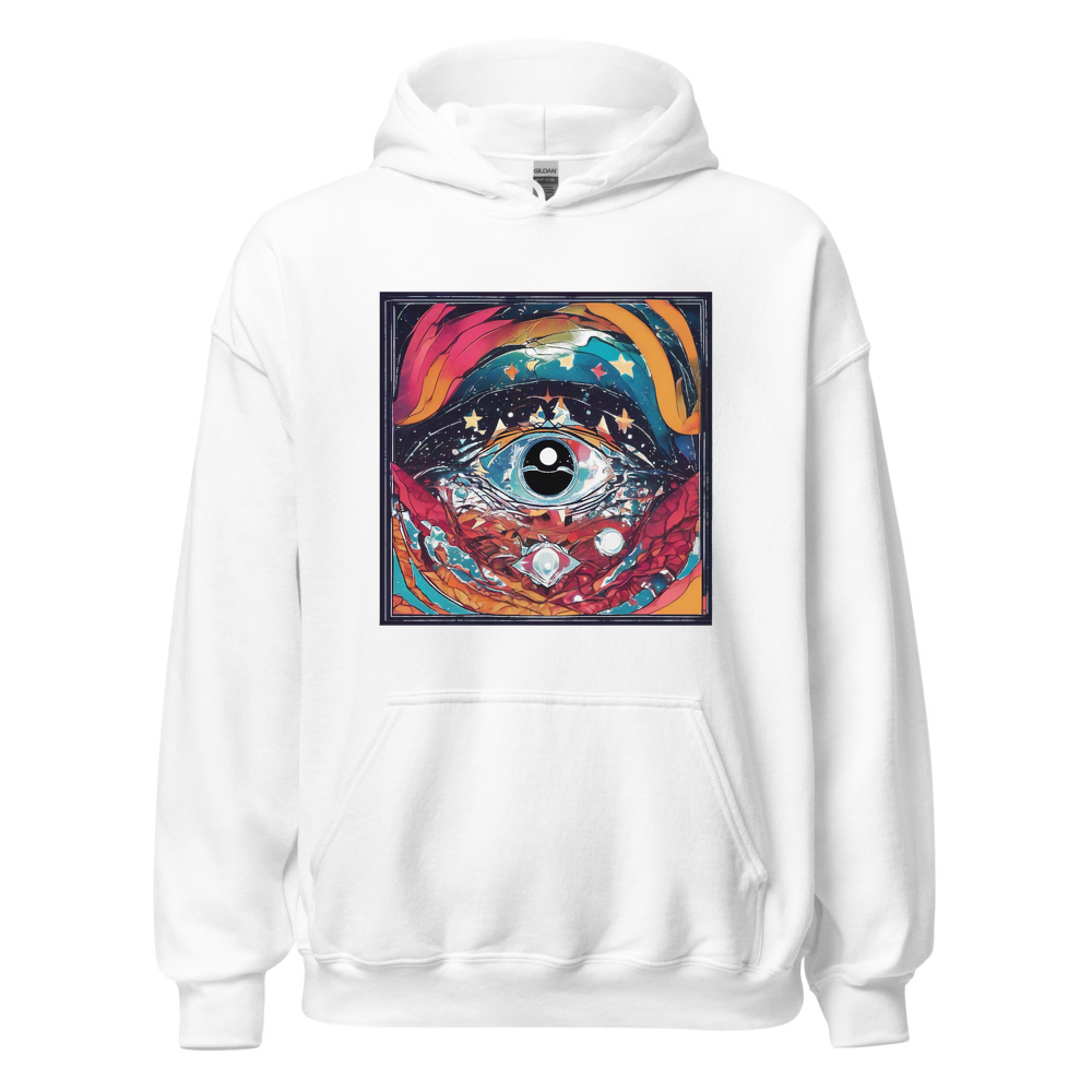 White Hoodie with print art