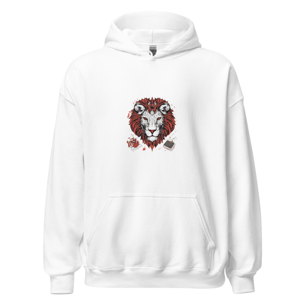 White Hoodie with print art