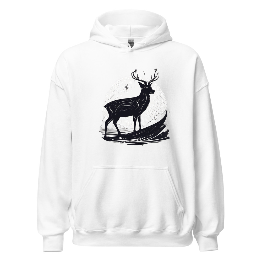 White Hoodie with print art