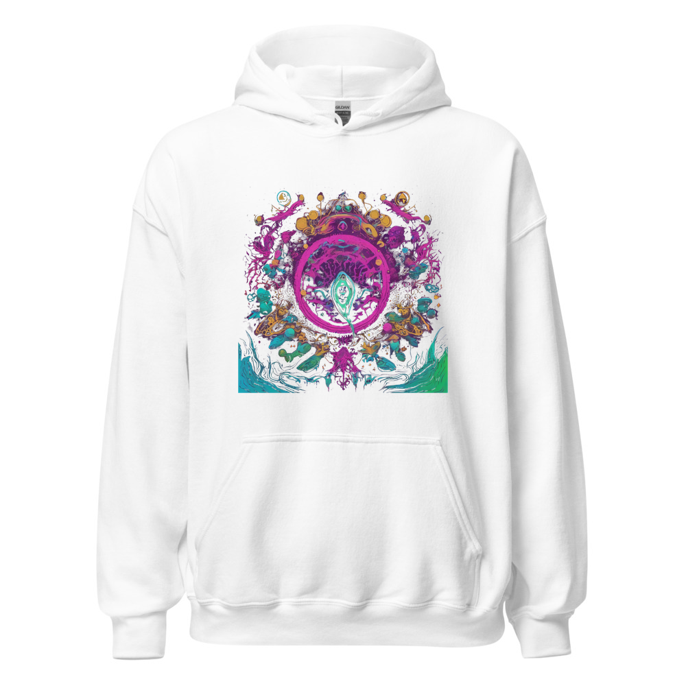 White Hoodie with print art