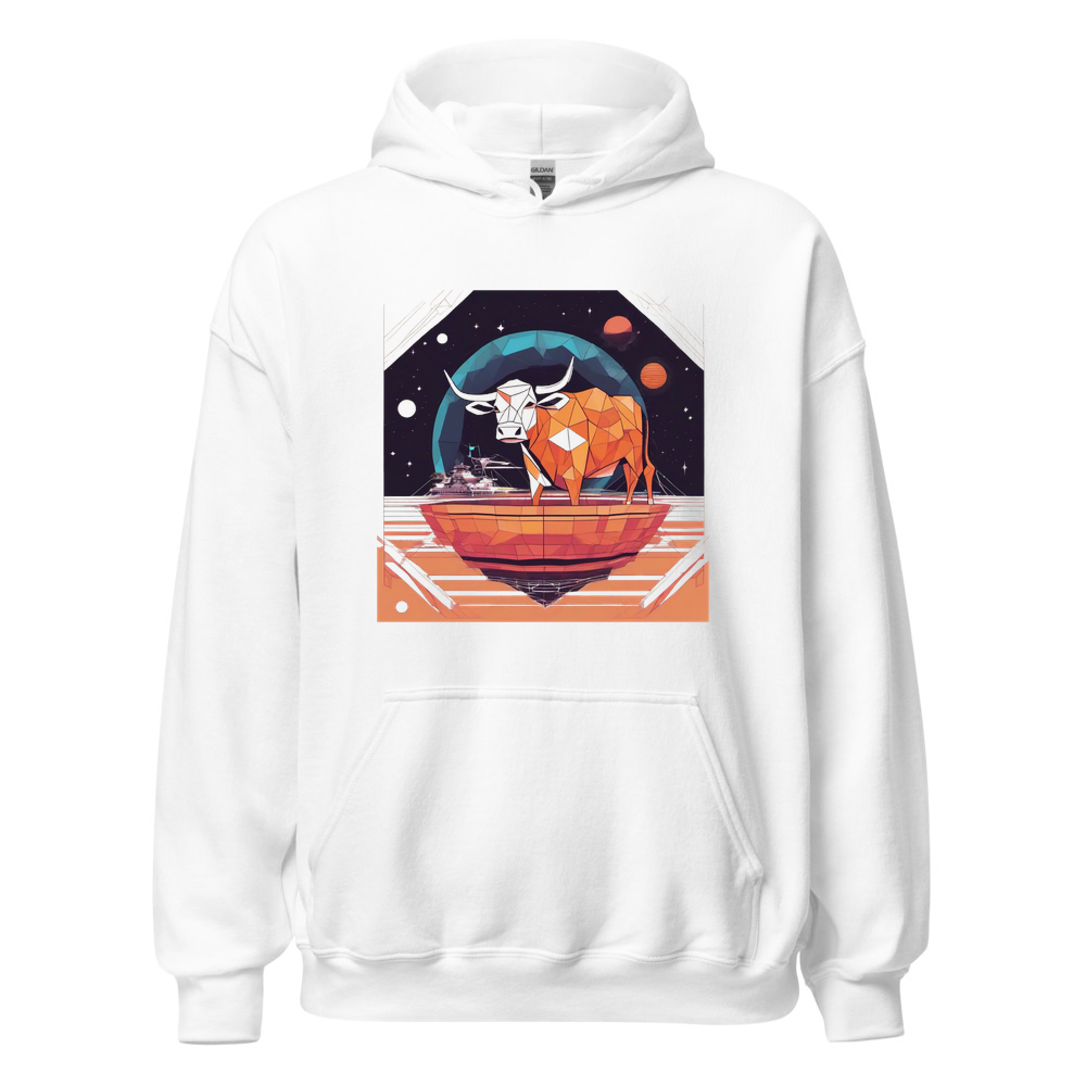 White Hoodie with print art