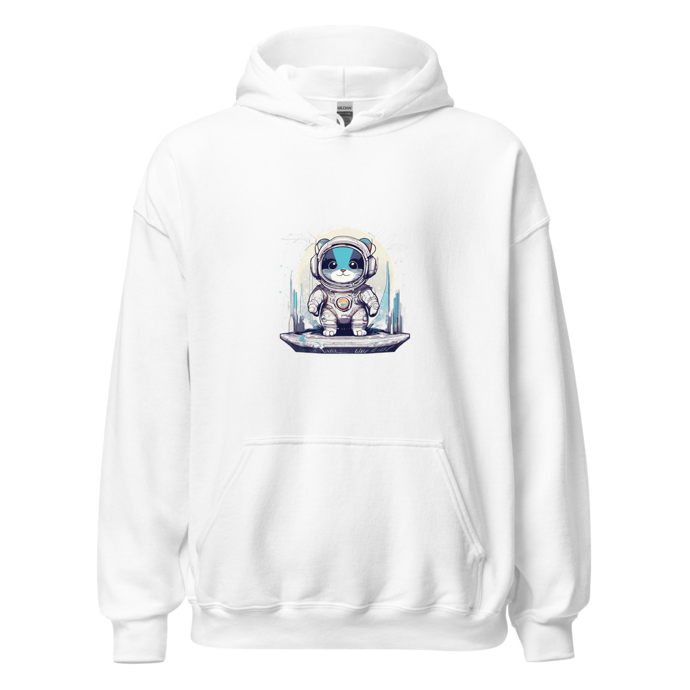 White Hoodie with print art