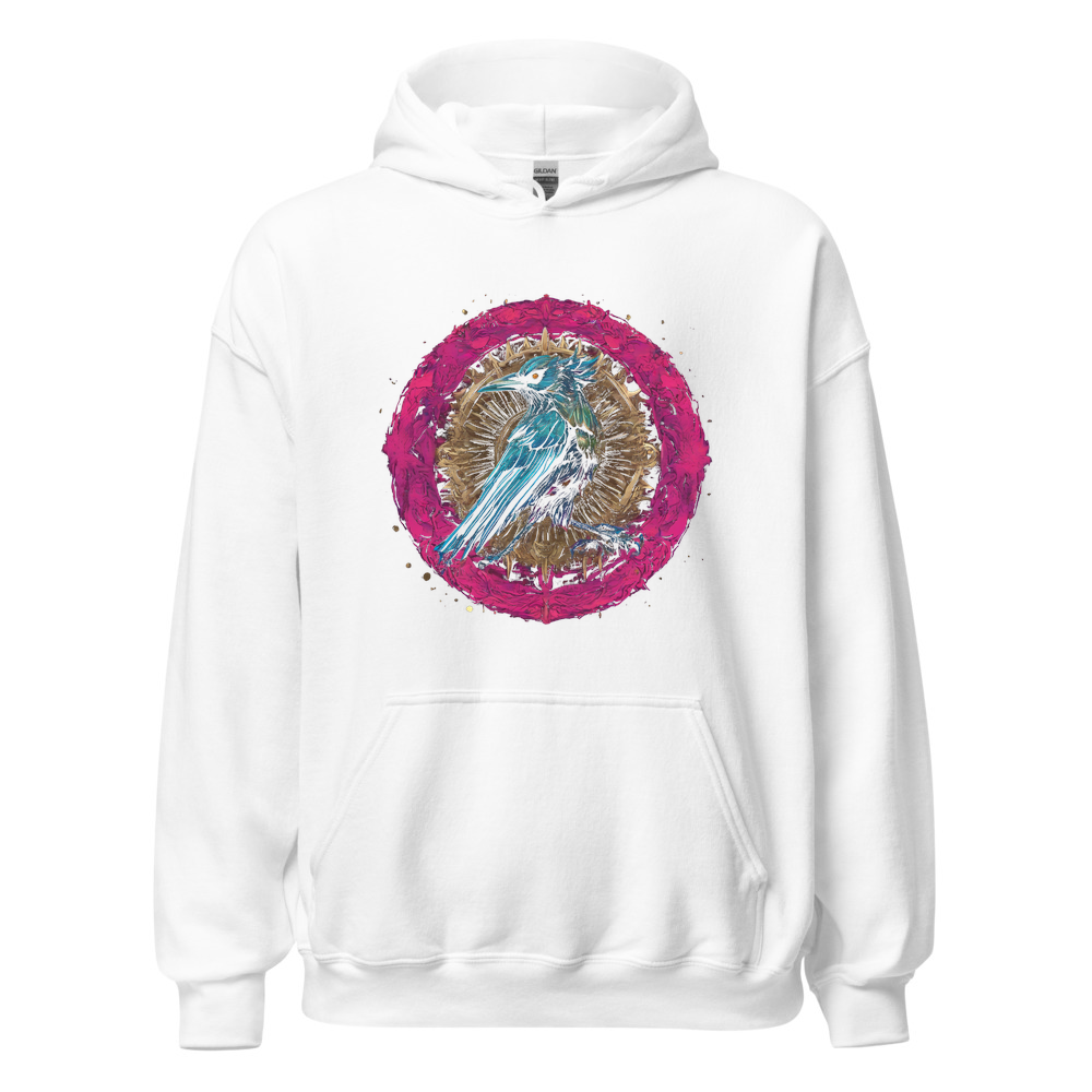White Hoodie with print art