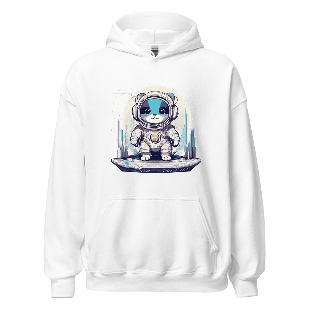 White Hoodie with print art
