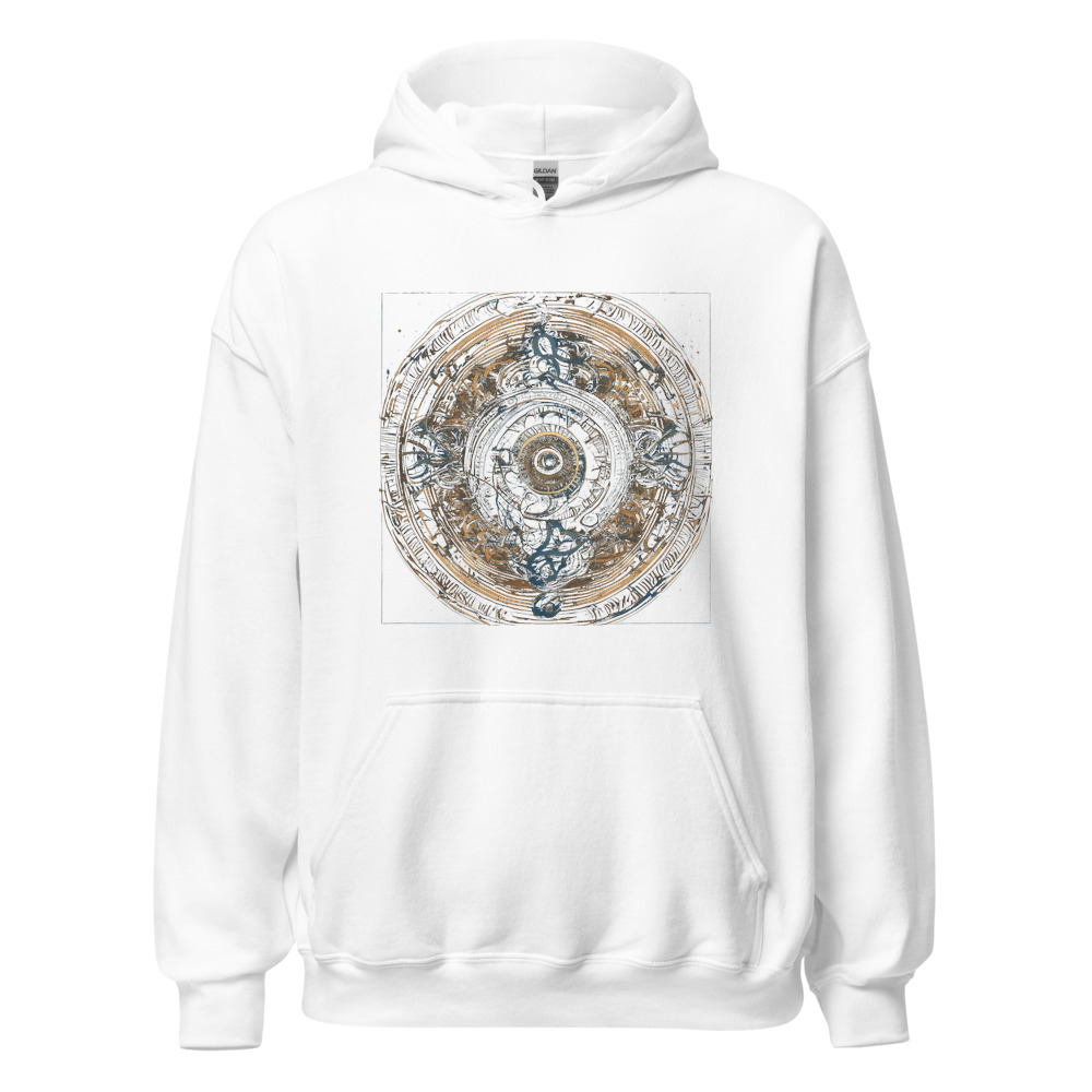 White Hoodie with print art