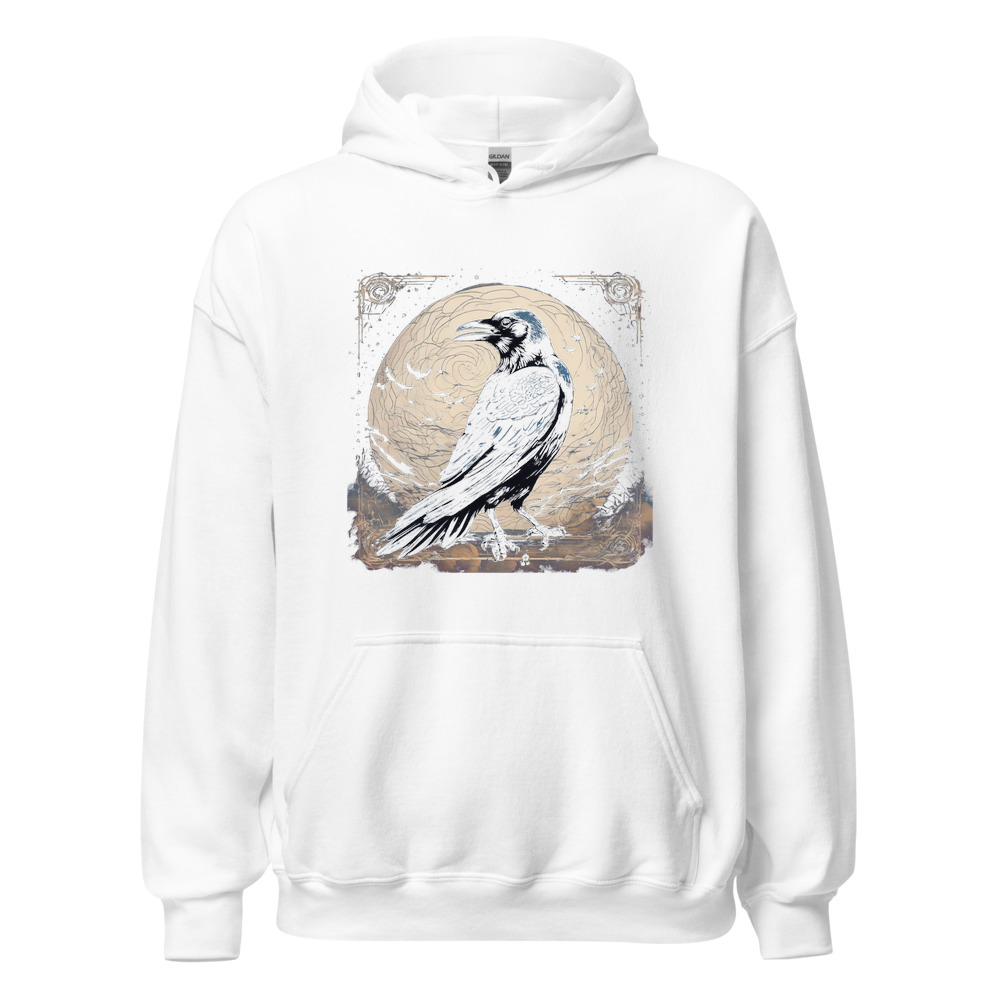 White Hoodie with print art