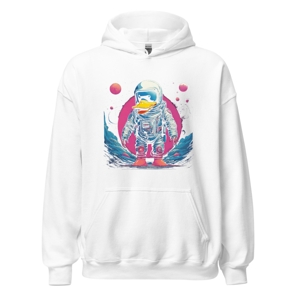 White Hoodie with print art