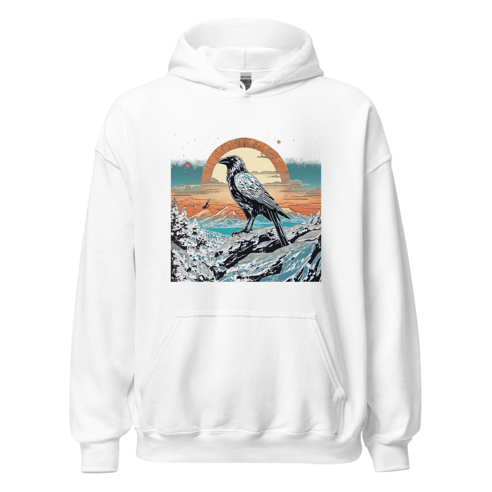 White Hoodie with print art