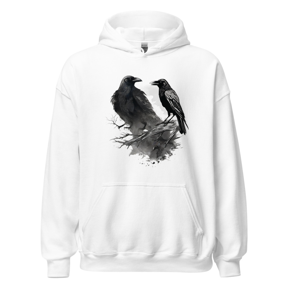 White Hoodie with print art