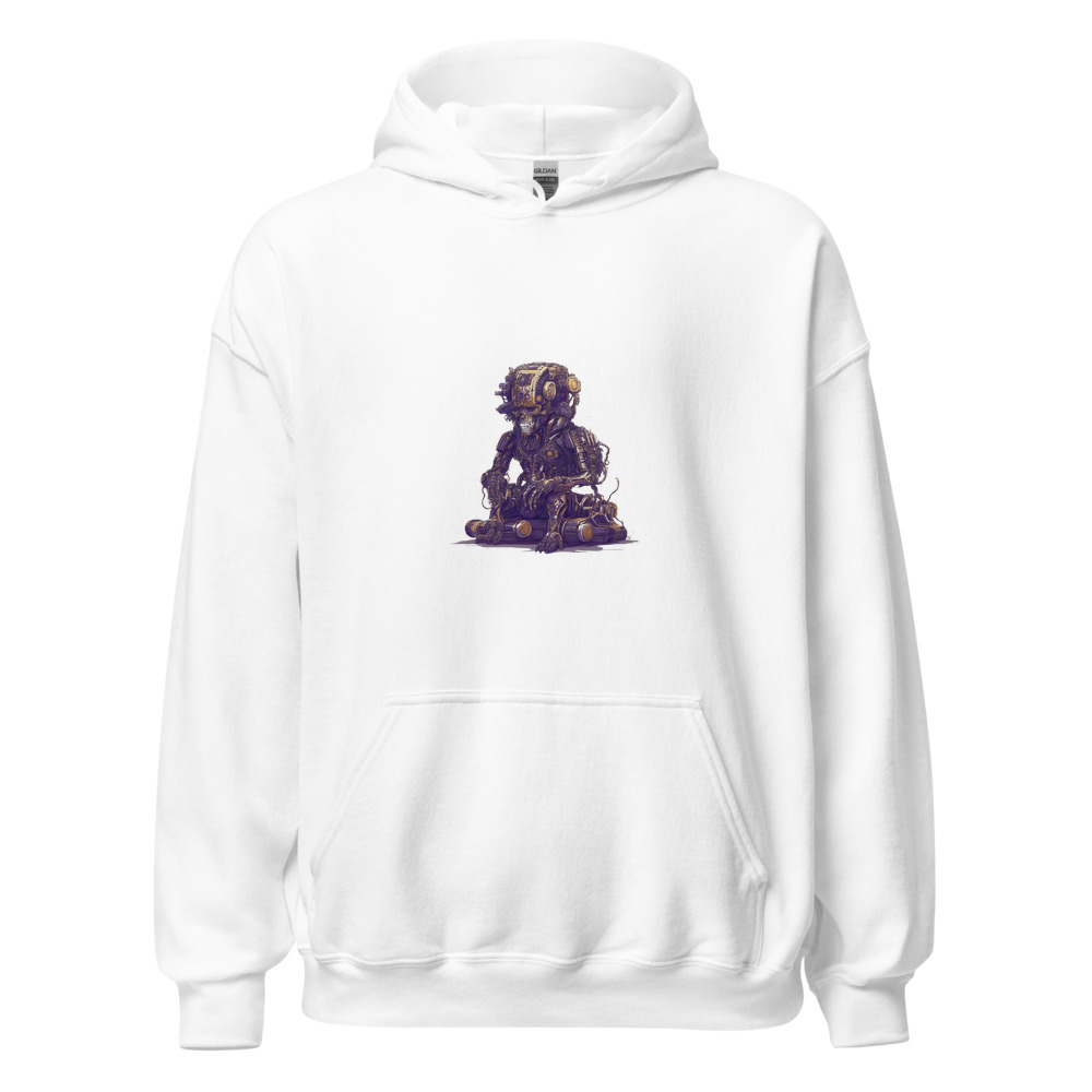 White Hoodie with print art