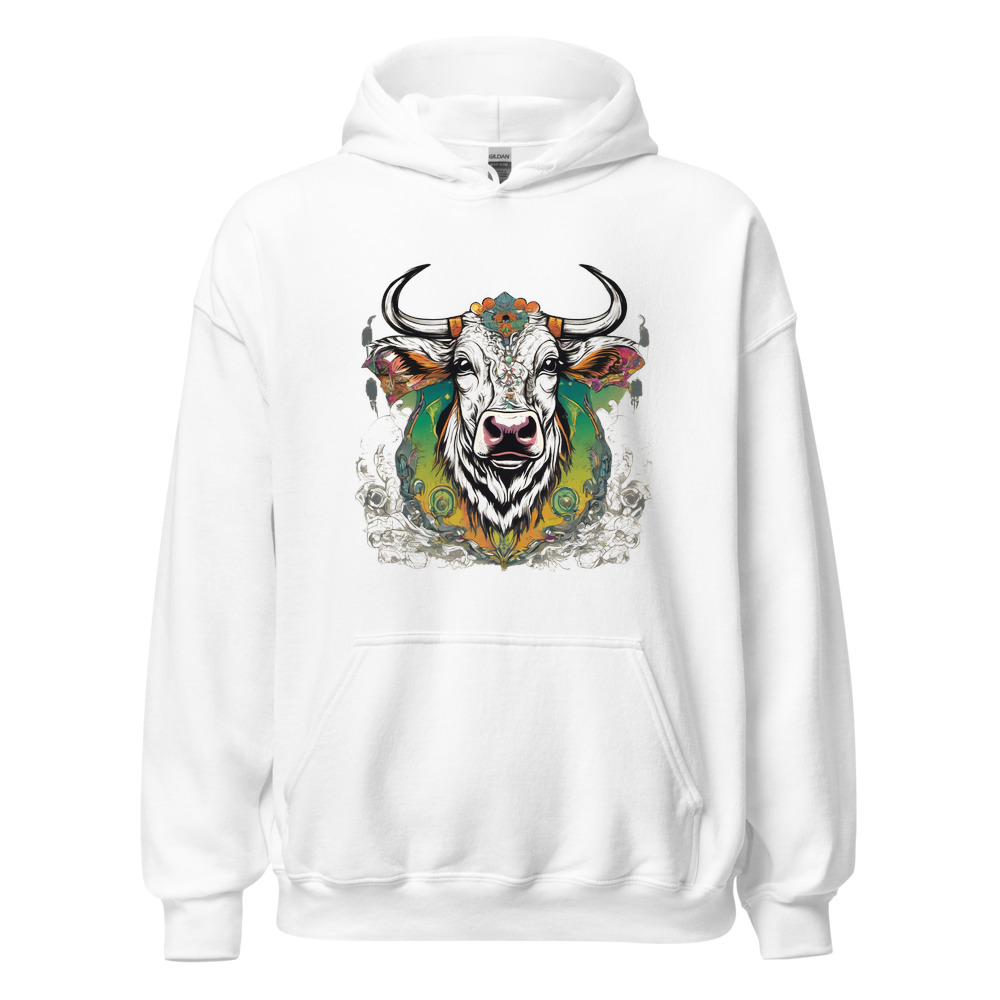 White Hoodie with print art