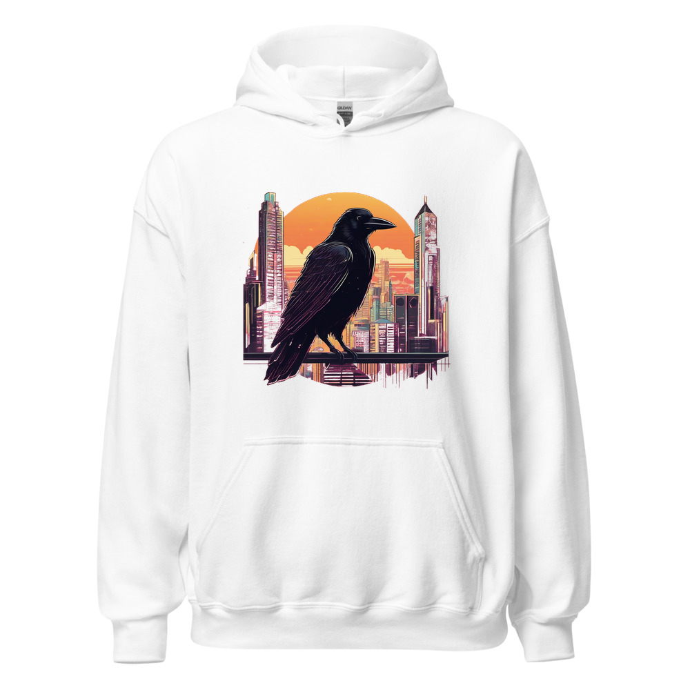 White Hoodie with print art
