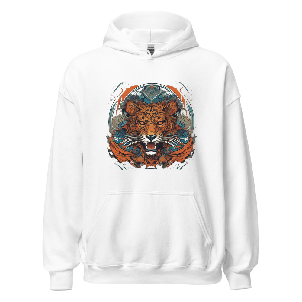 White Hoodie with print art