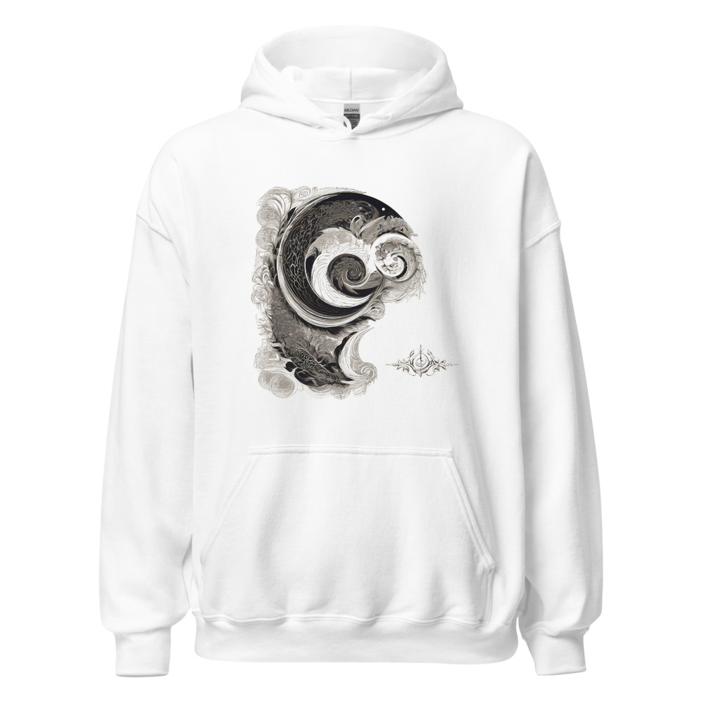 White Hoodie with print art