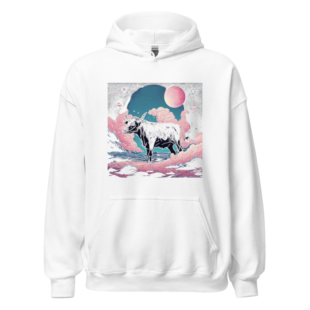 White Hoodie with print art