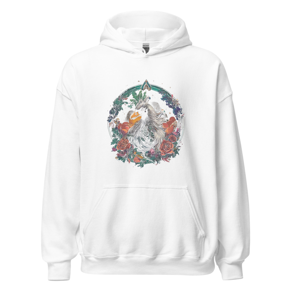 White Hoodie with print art