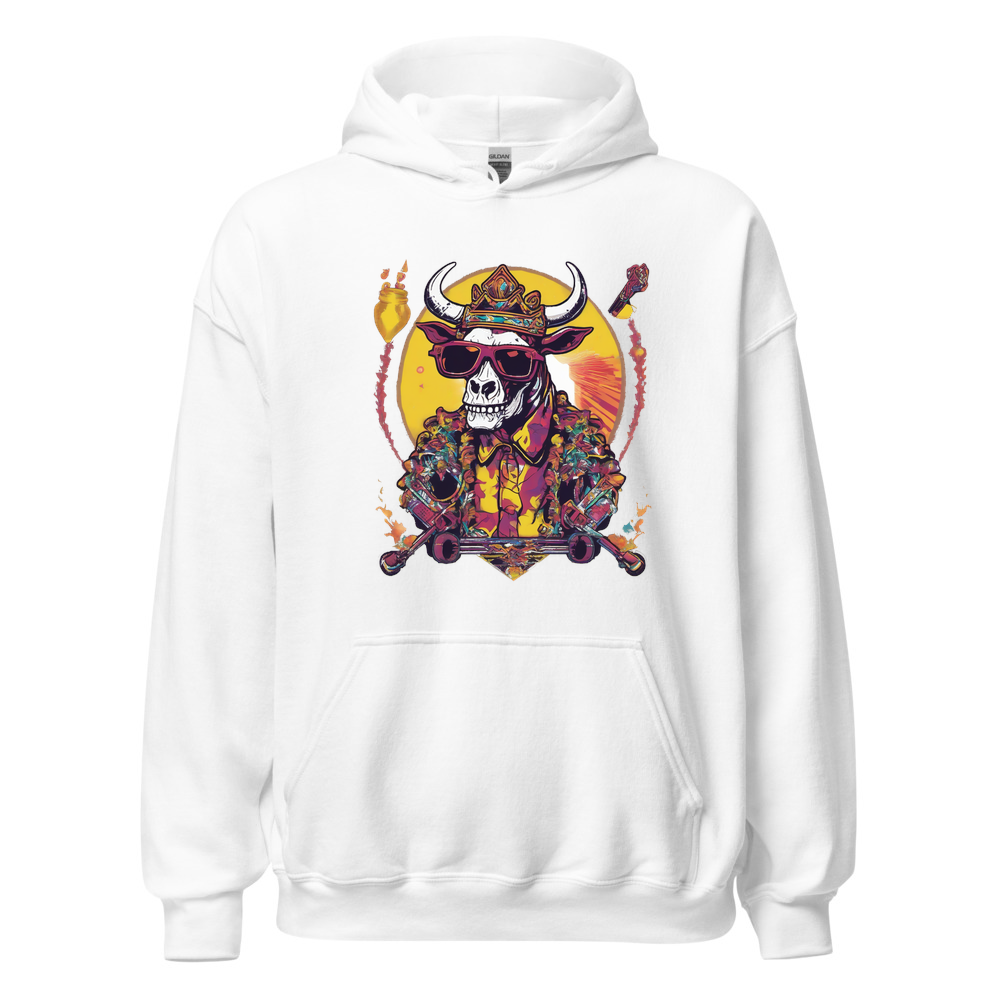 White Hoodie with print art