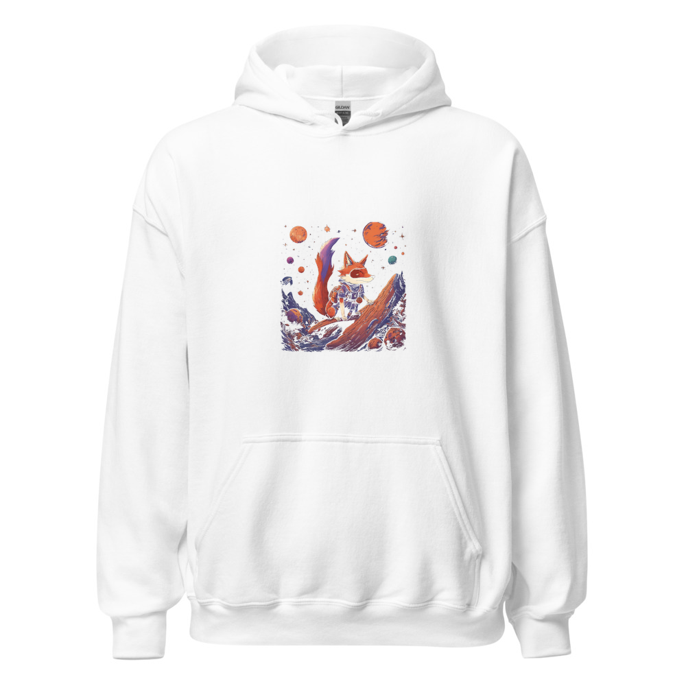 White Hoodie with print art