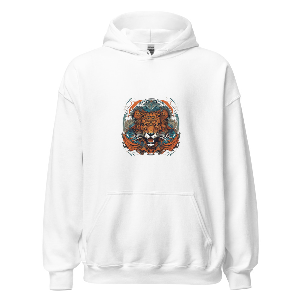 White Hoodie with print art
