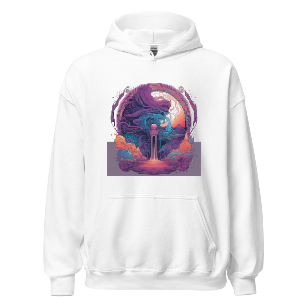 White Hoodie with print art