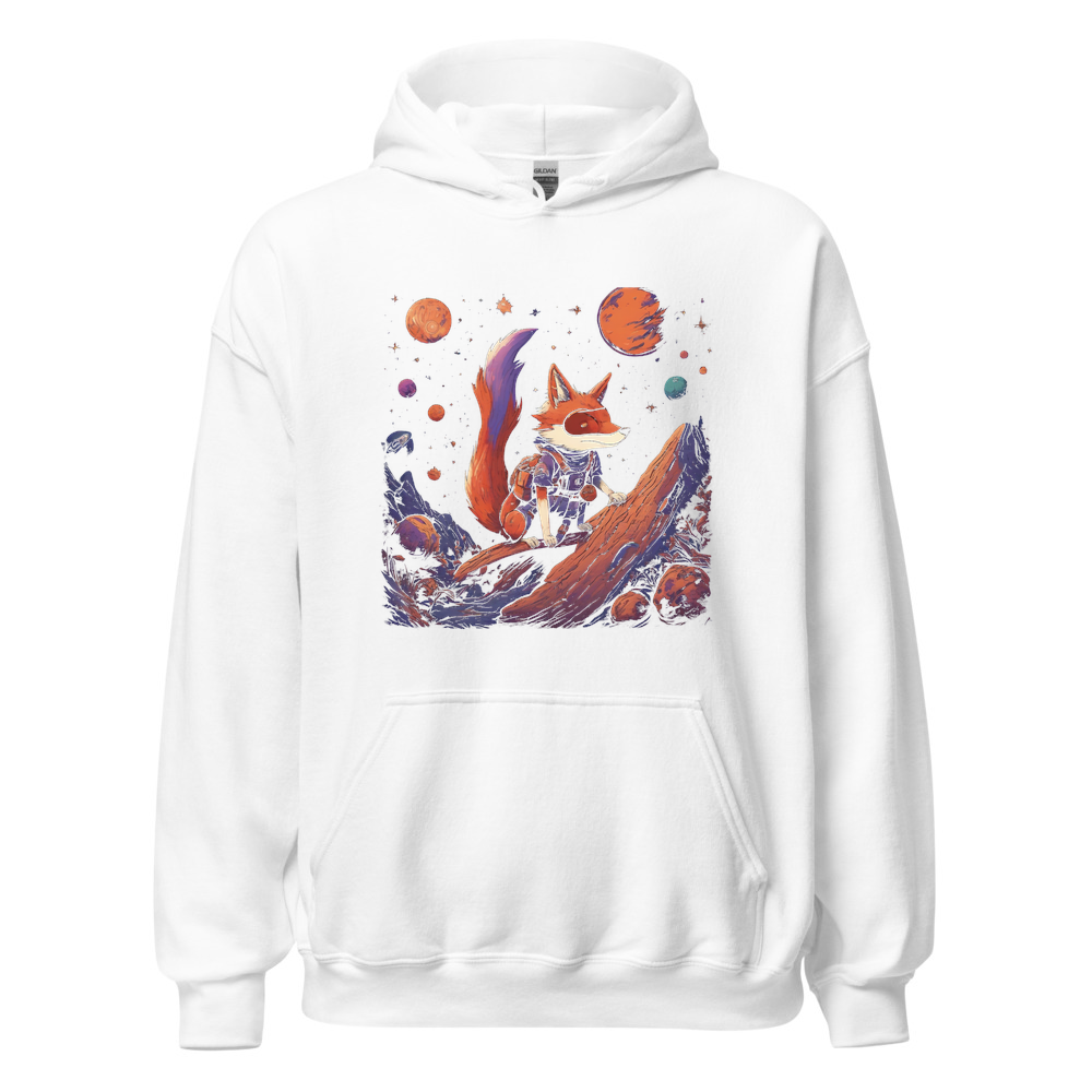 White Hoodie with print art