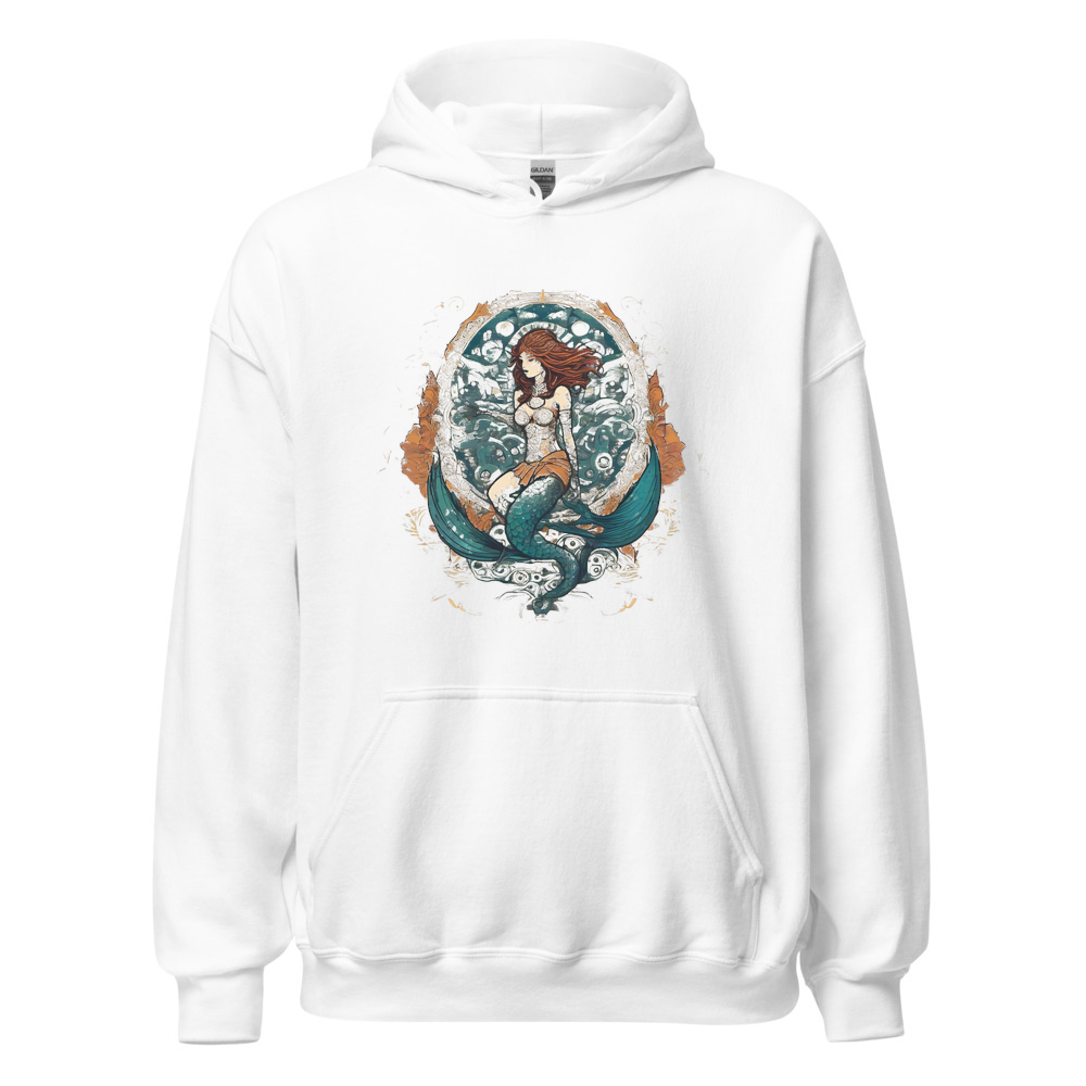 White Hoodie with print art