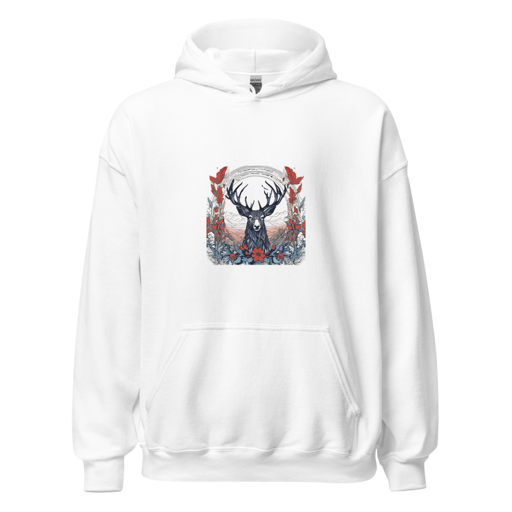White Hoodie with print art