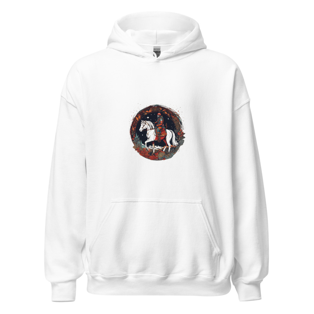 White Hoodie with print art