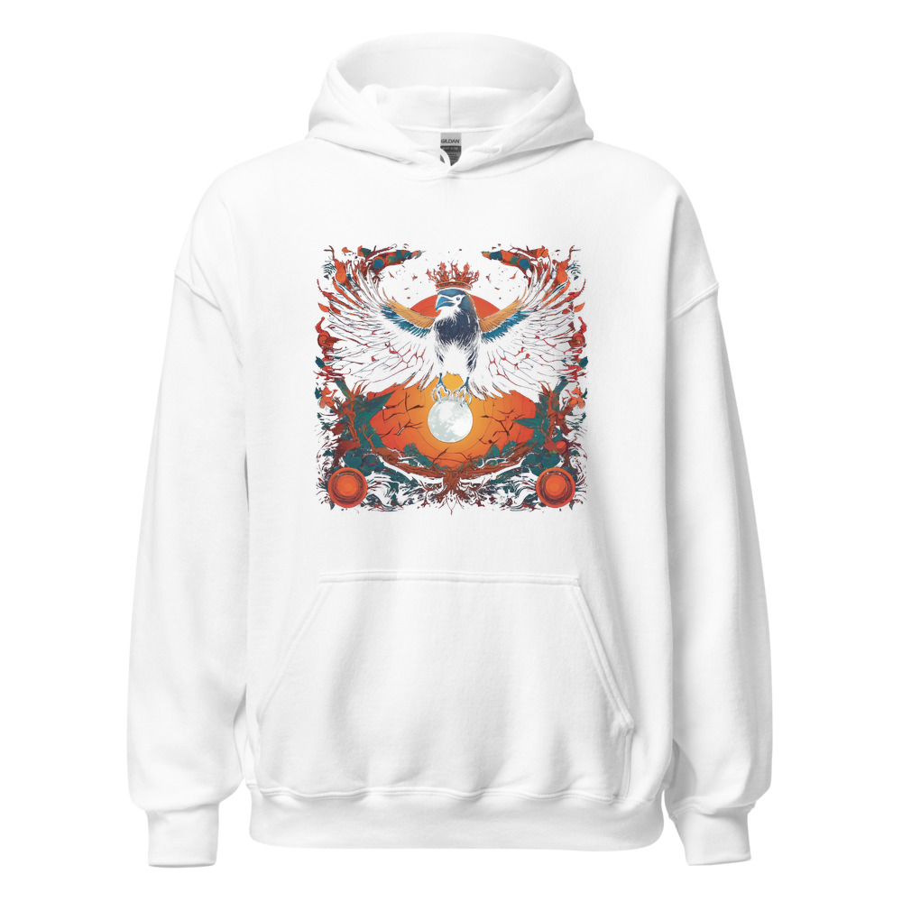 White Hoodie with print art