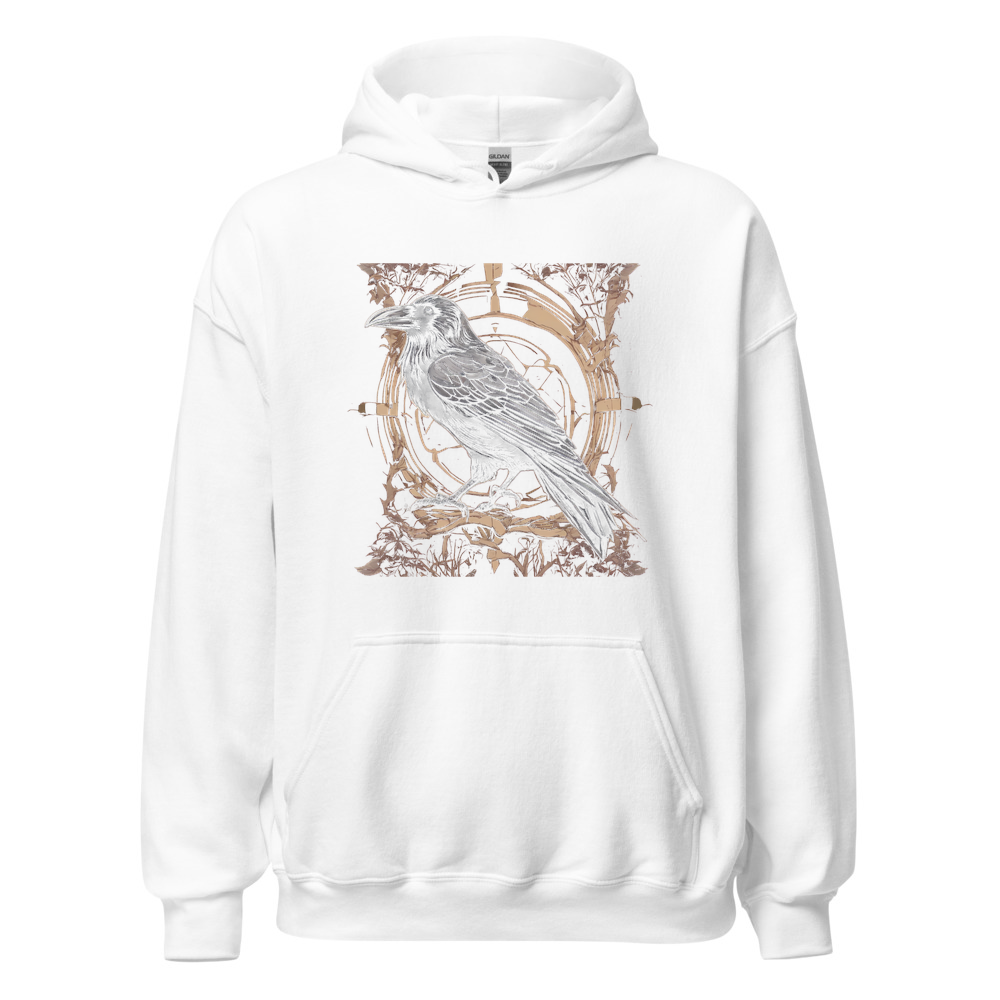 White Hoodie with print art