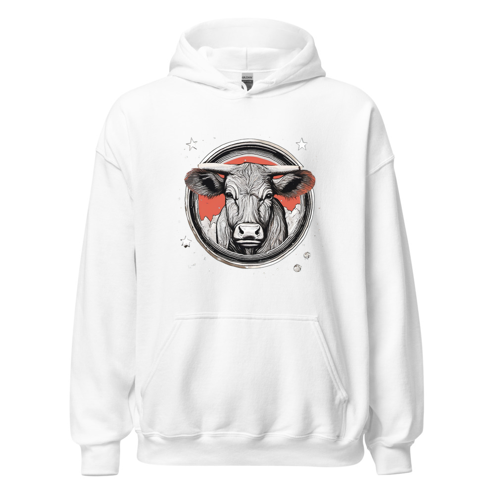 White Hoodie with print art