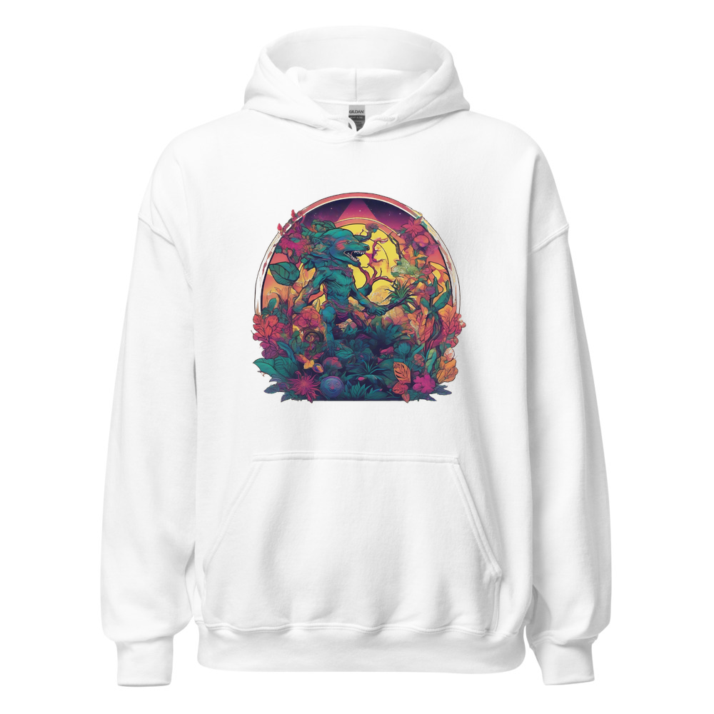 White Hoodie with print art