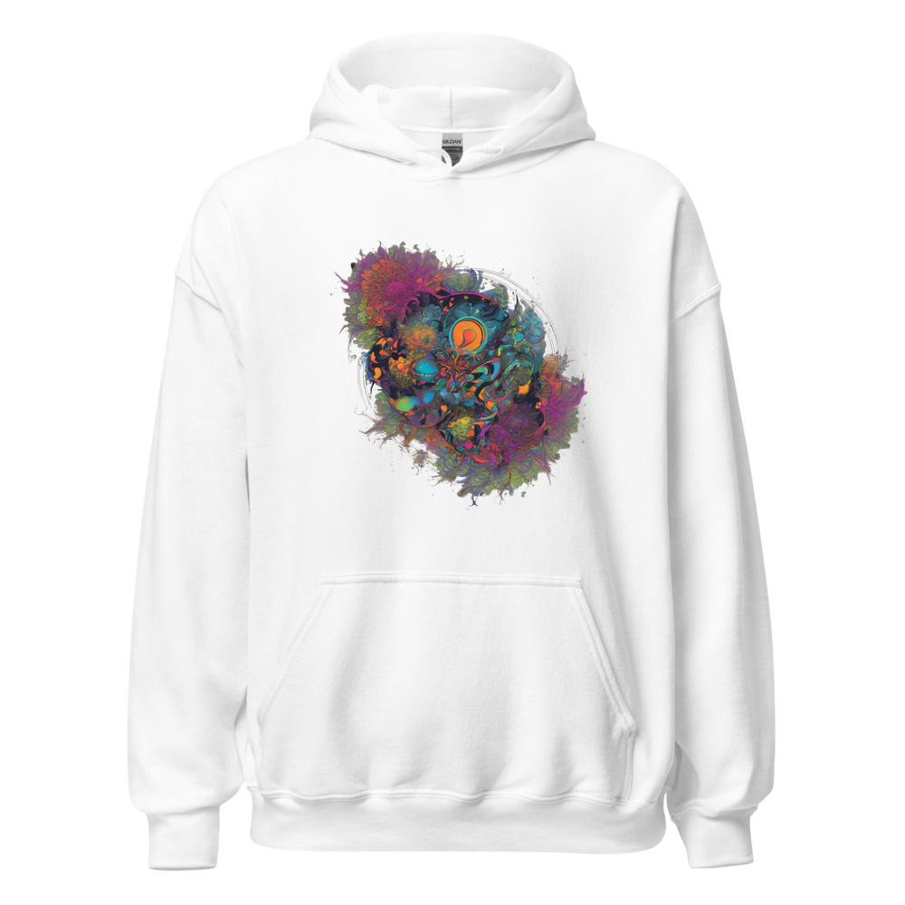 White Hoodie with print art